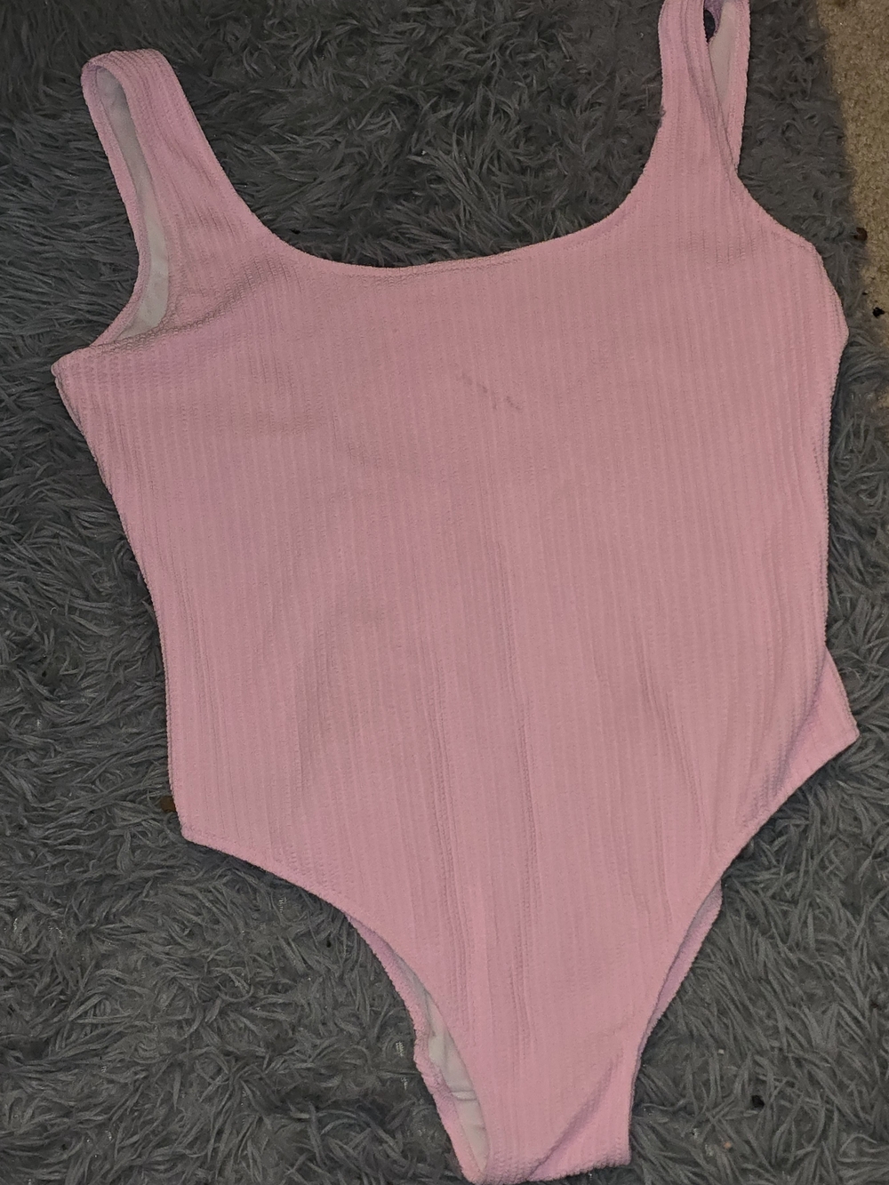 PINK Victoria's Secret Ribbed Light Pink One-Piece Swimsuit